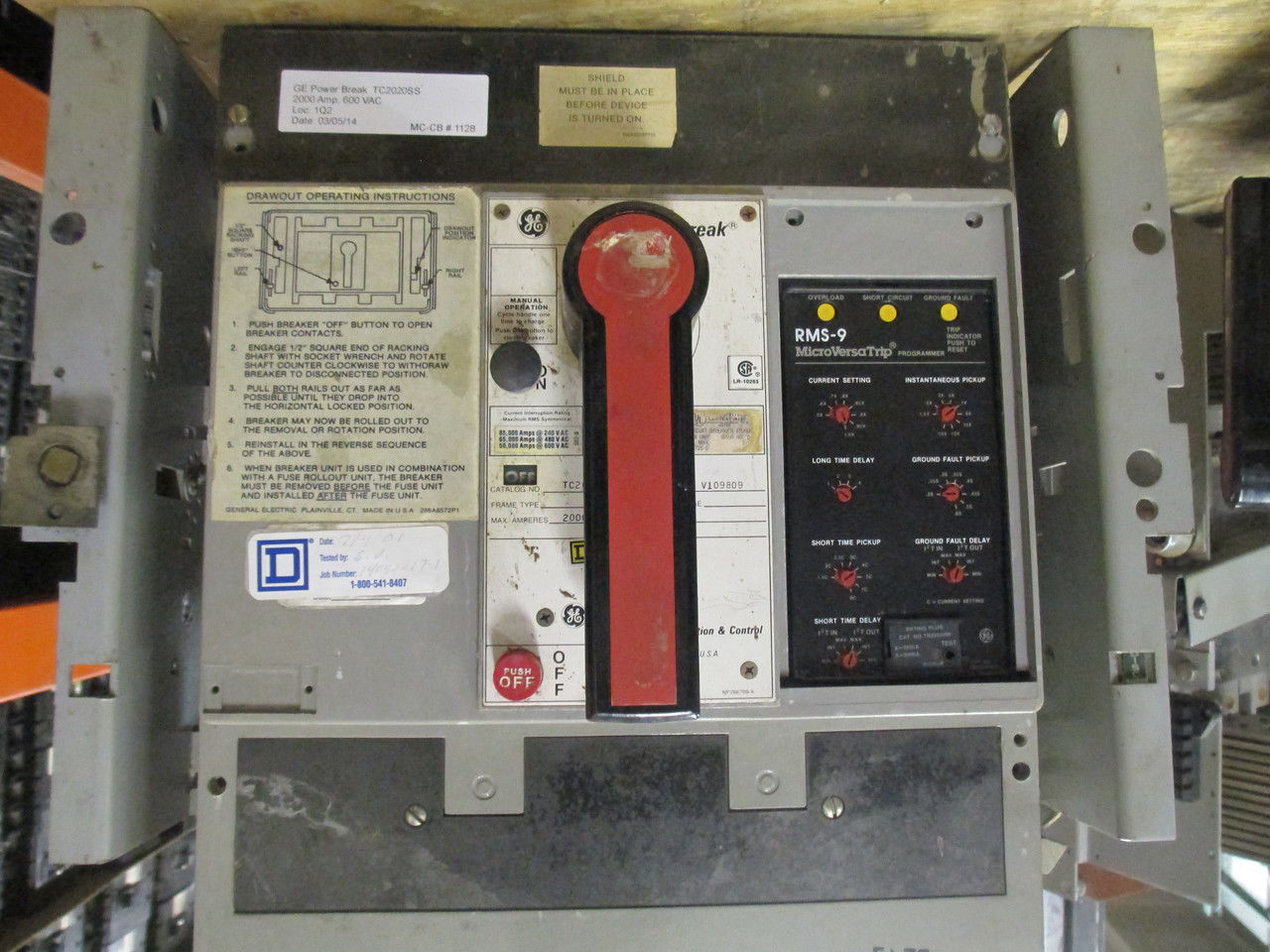 Picture of TC2020SS GE Power Break Breaker 2000 Amp 600 VAC M/O D/O