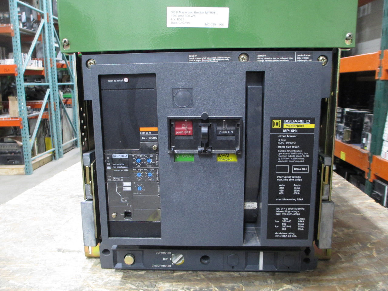 Picture of Square D Masterpact MP16H1 Circuit Breaker 1600 Amp 600 VAC E/O D/O