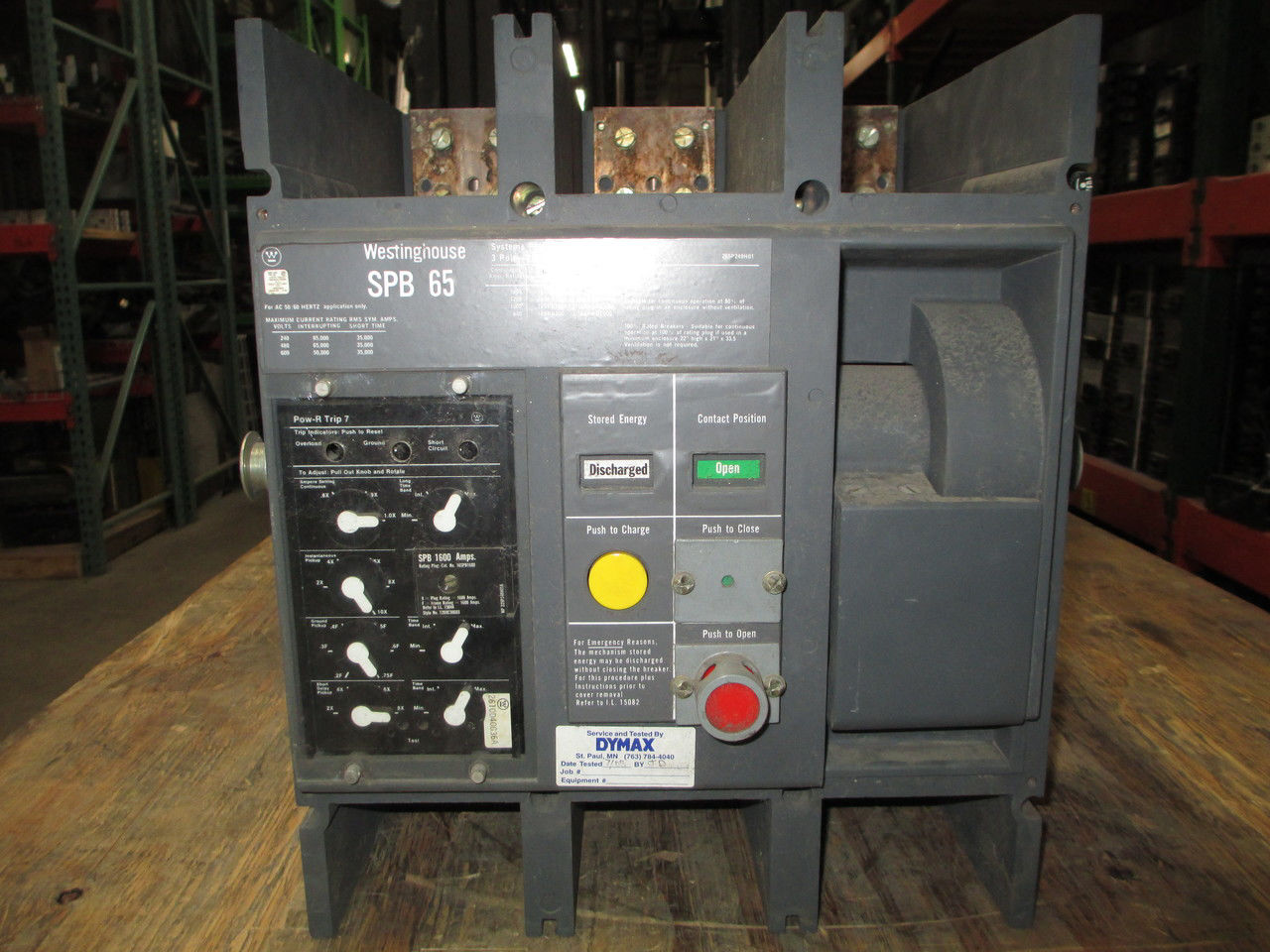 Picture of SPB65 Westinghouse Breaker 1600 Amp 600 VAC E/O D/O