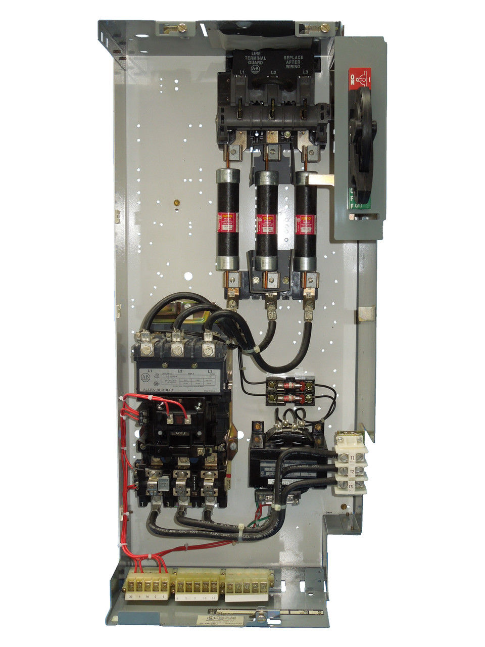 Picture of Allen Bradley 2100 Series FVNR Size-3 Starter Fusible Disconnect MCC Bucket R&G