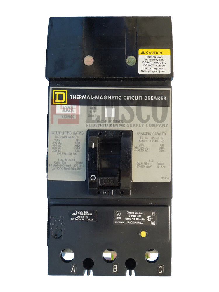 Picture of KA36100 Square D I-Line Circuit Breaker