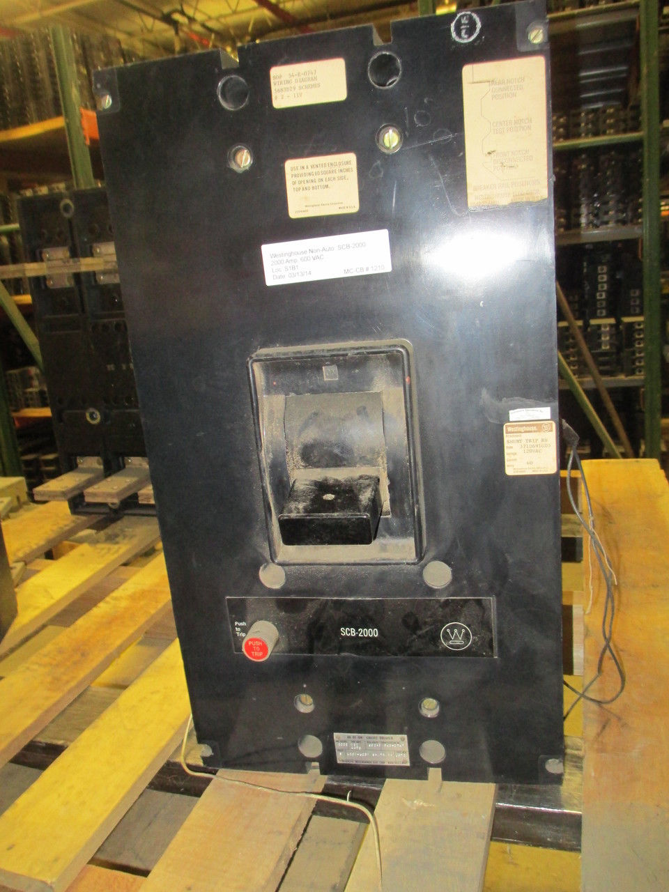 Picture of SCB-2000 Westinghouse Breaker Non-Auto 2000 Amp 600 VAC M/O