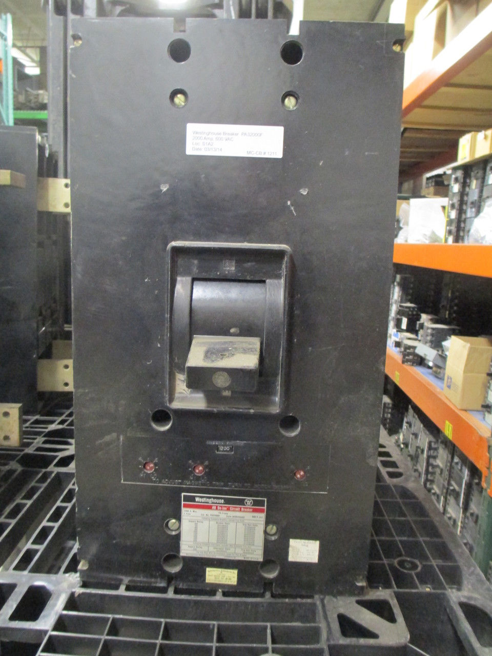 Picture of PA32000F Westinghouse Breaker 2000 Amp 600 VAC