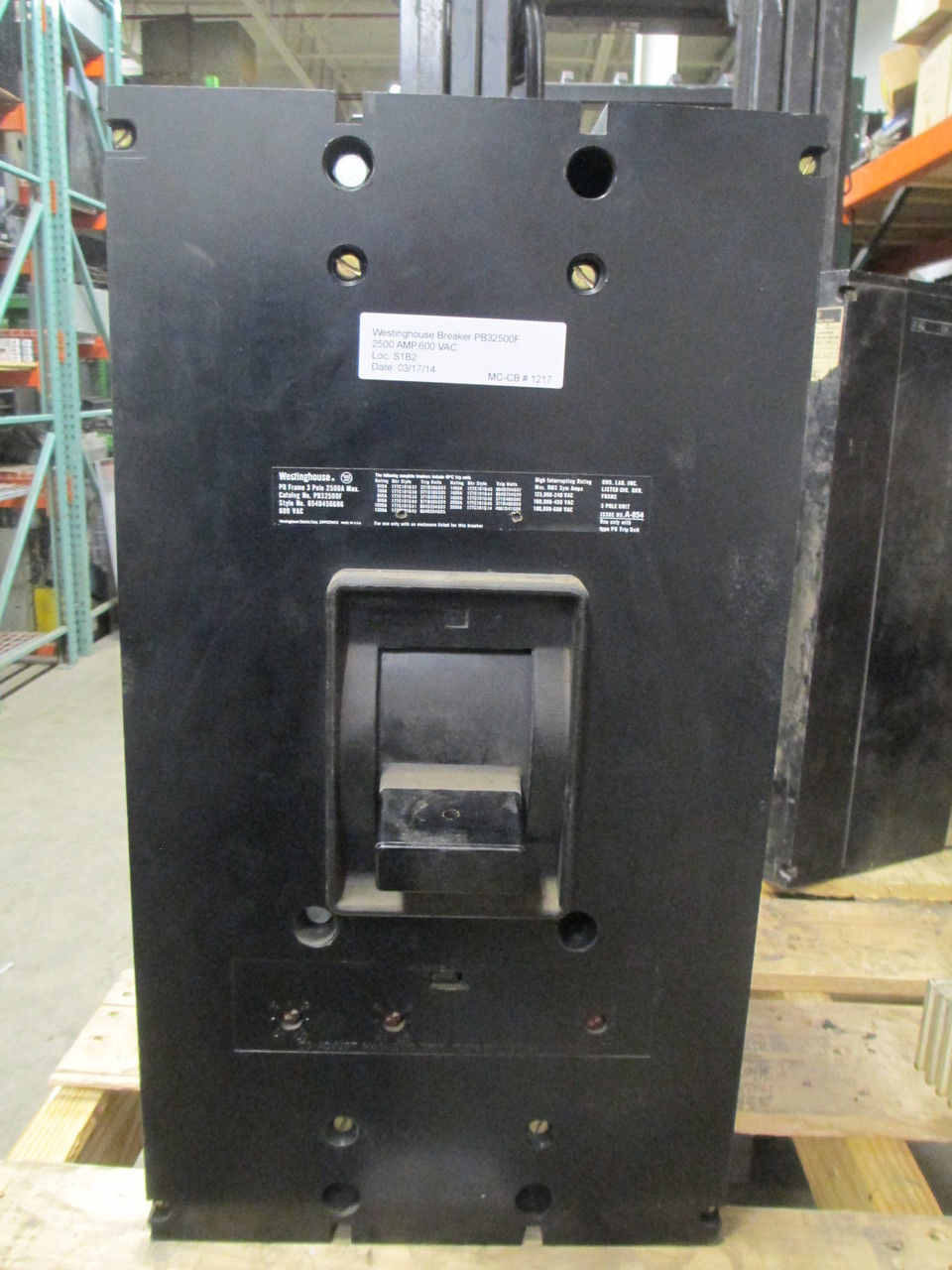 Picture of PB32500F Westinghouse Breaker 2500 Amp 600 VAC