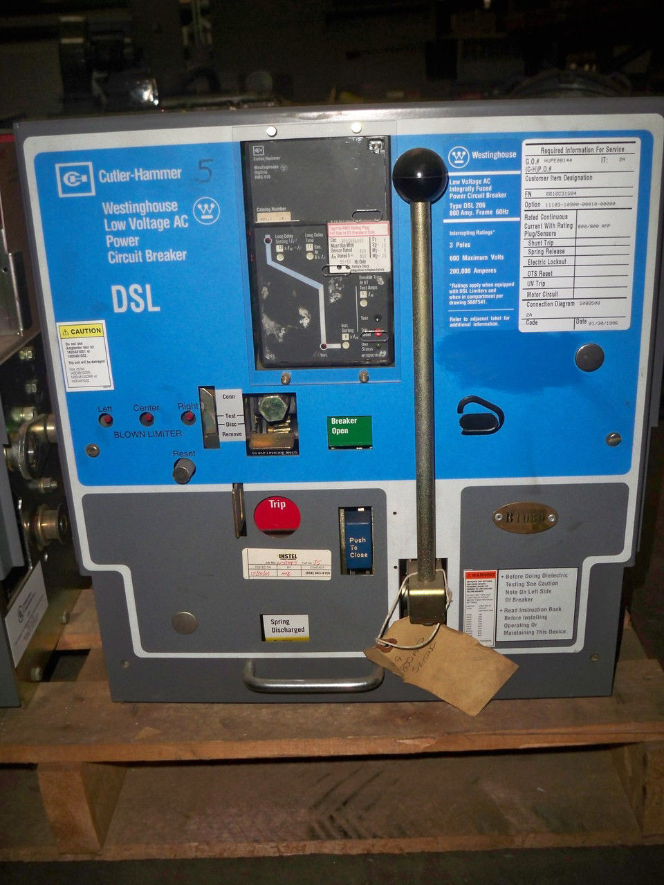 Picture of DSL-206 W-HSE/ CH 800A/800A MO/DO Air Breaker LI