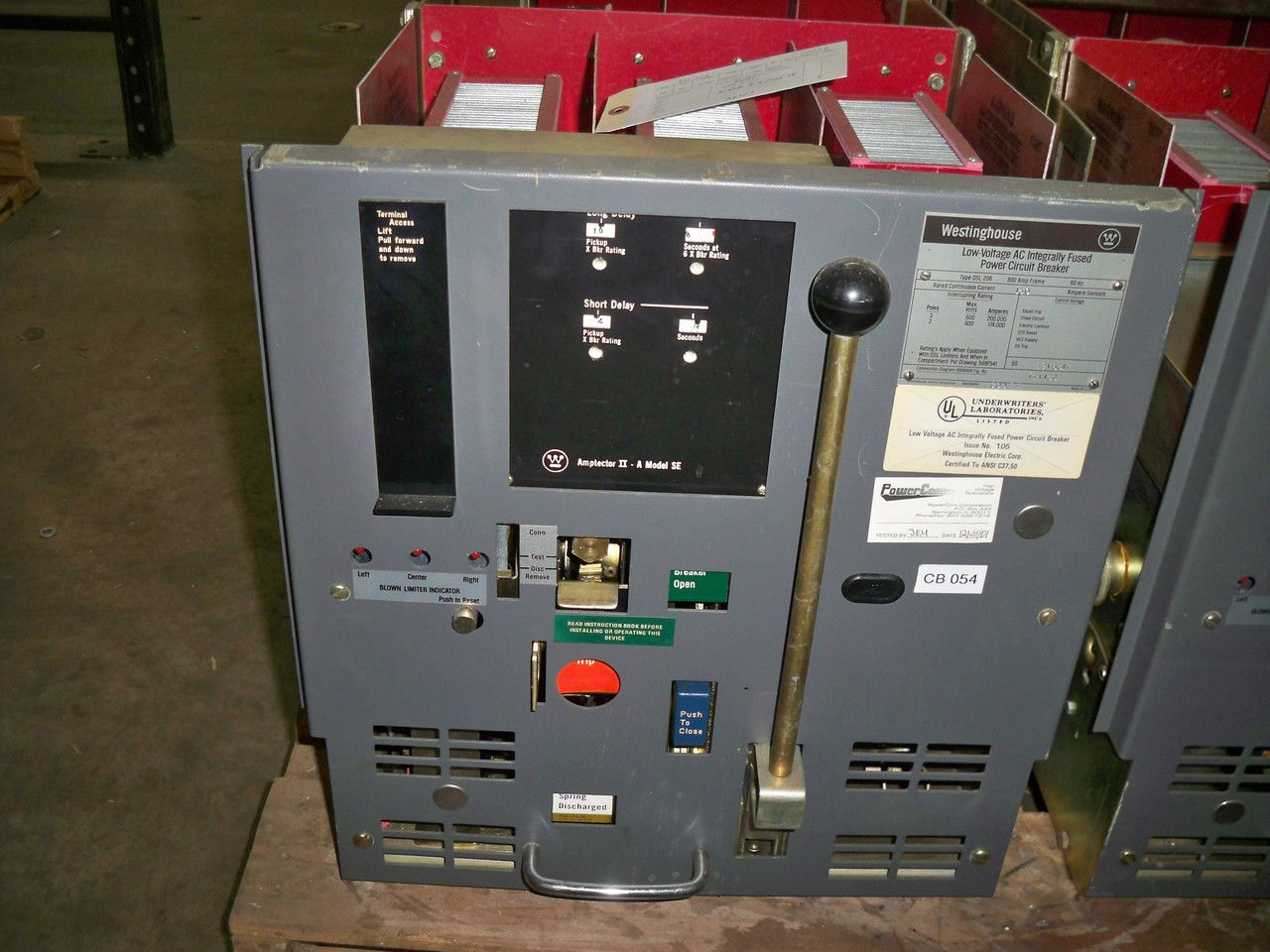 Picture of DSL-206 Westinghouse 800A Frame/150A Sensors 600V Fused MO/DO Air Breaker LS