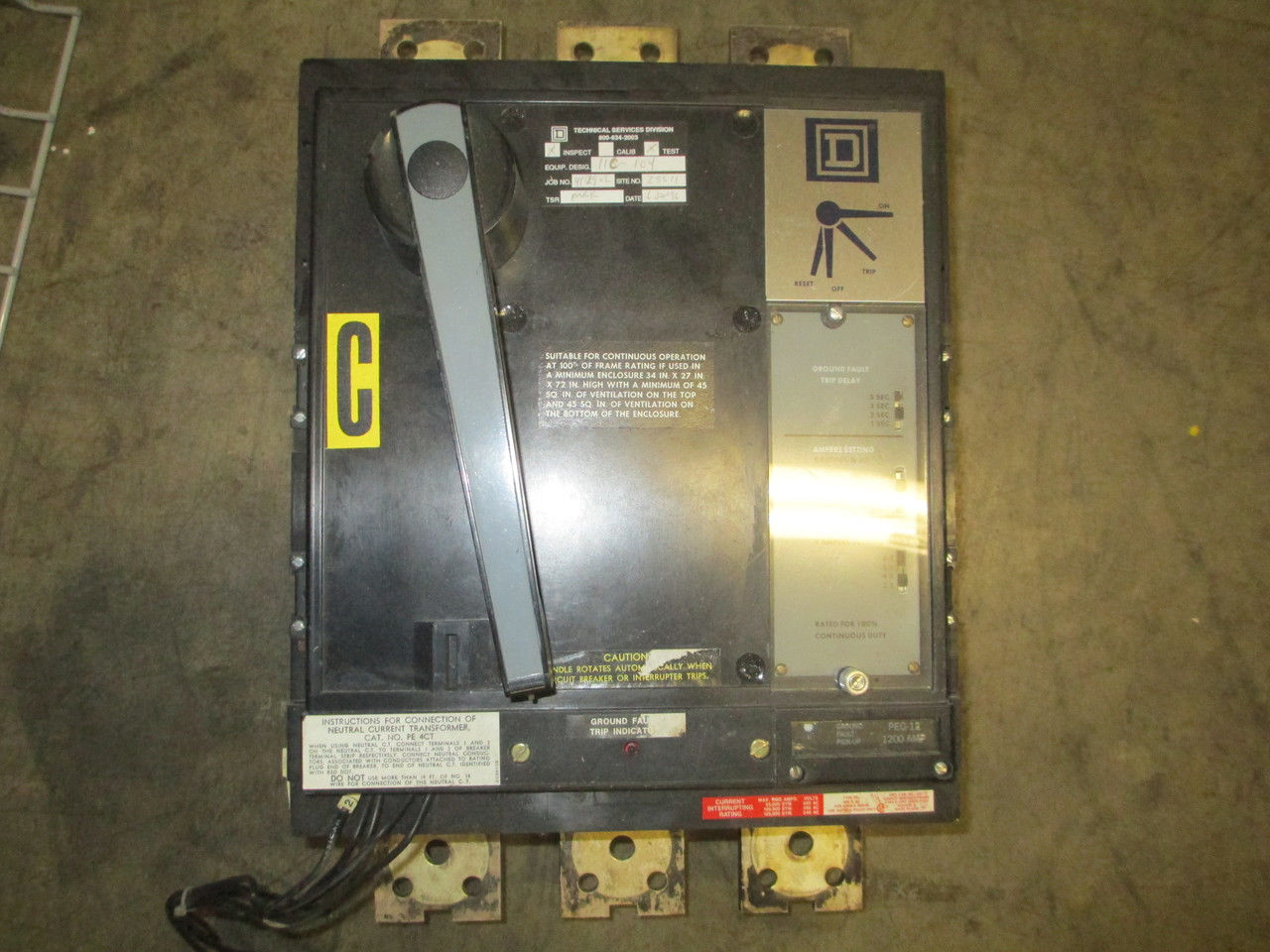 Picture of PEC1236G Square D Breaker 1200 Amp 600 VAC