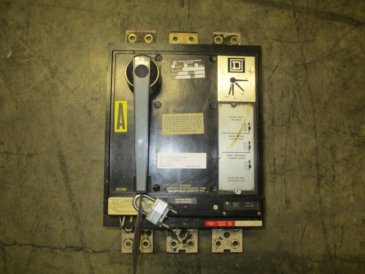 Picture of PEC1236G Square D Breaker 1200 Amp 600 VAC