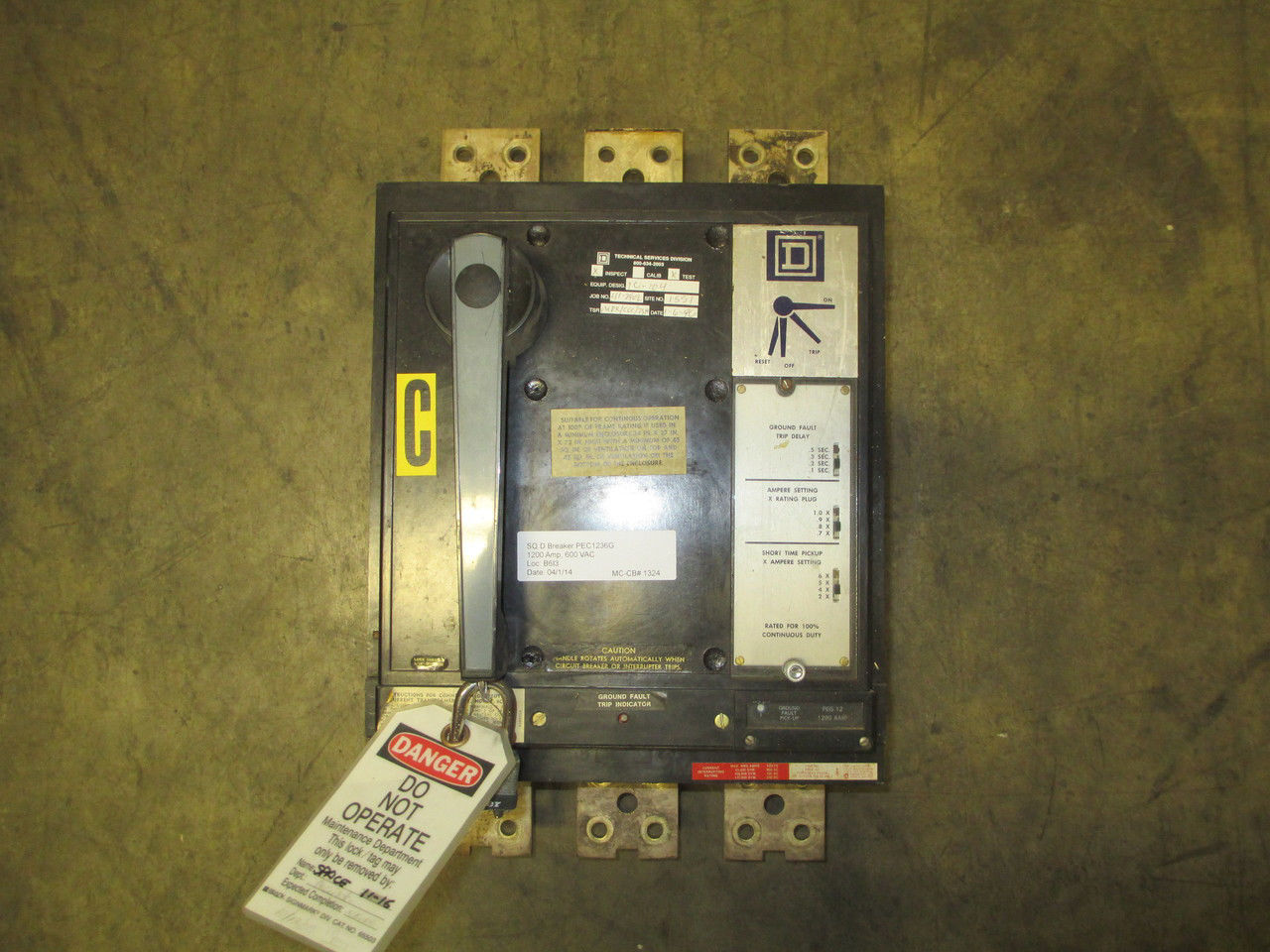 Picture of PEC1236G Square D Breaker 1200 Amp 600 VAC