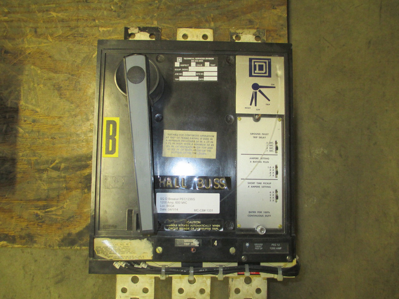 Picture of PEC1236G Square D Breaker 1200 Amp 600 VAC