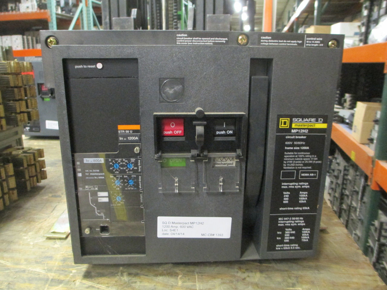 Picture of Square D Masterpact MP12H2 Circuit Breaker 1200 Amp 600 VAC E/O F/M