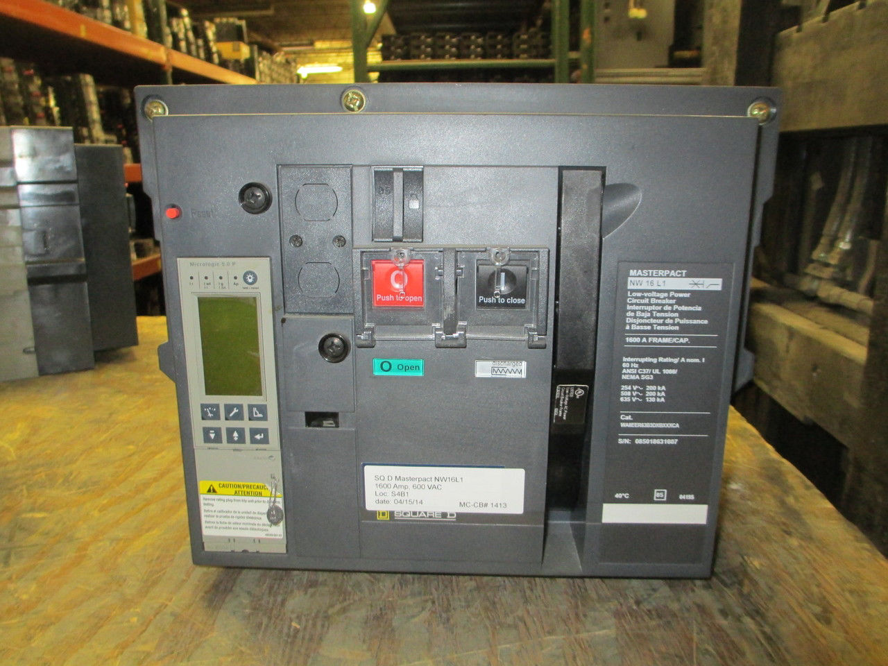 Picture of Square D Masterpact NW16L1 Circuit Breaker 1600 Amp 600 VAC M/O D/O