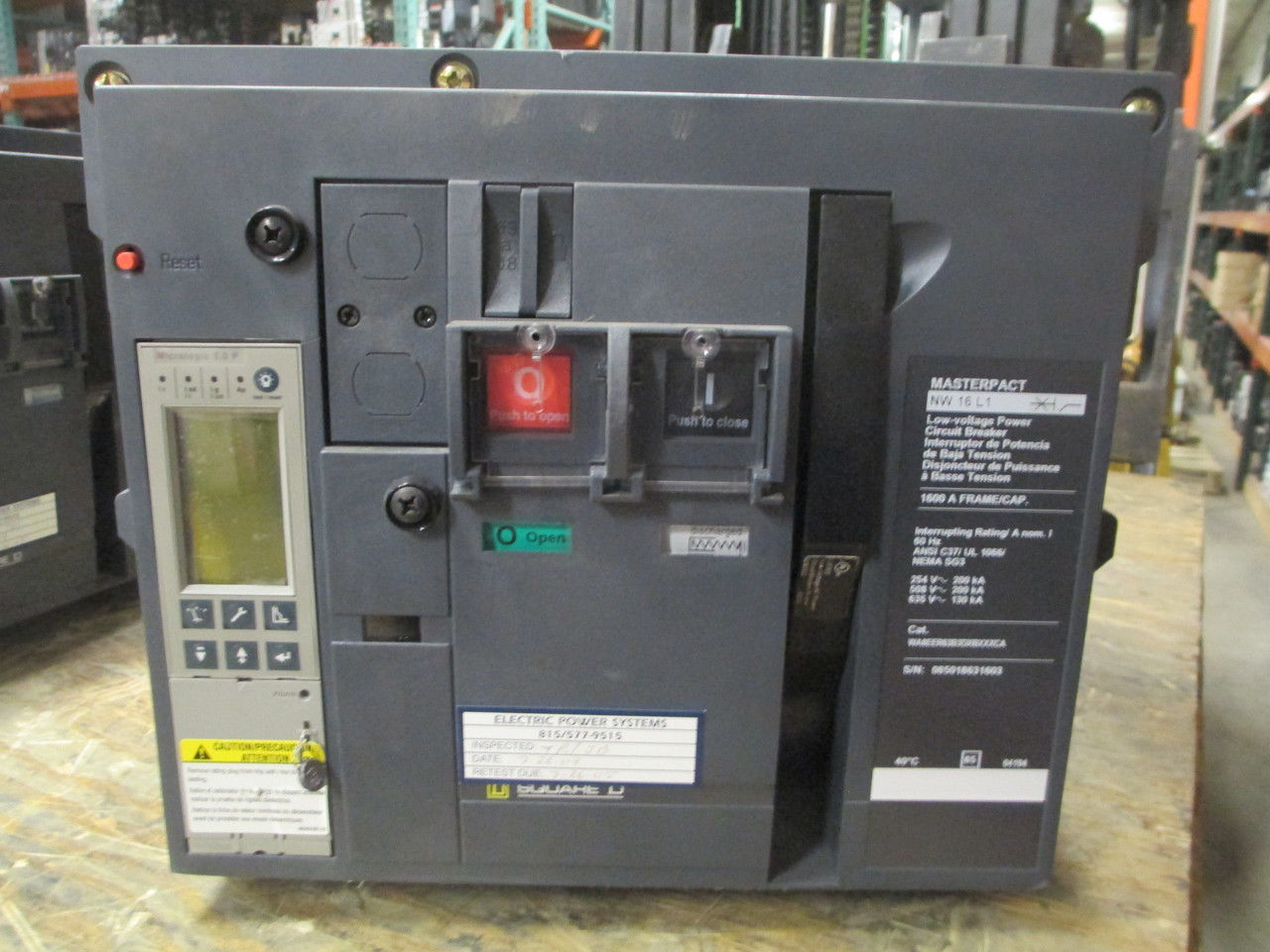 Picture of Square D Masterpact NW16L1 Circuit Breaker 1600 Amp 600 VAC M/O D/O