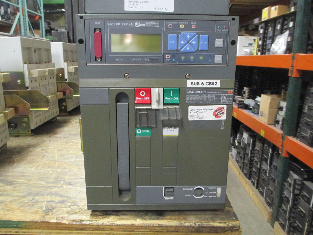 Picture of ABB SACE E2N-A16 Breaker 1600 Amp 600 VAC M/O D/O