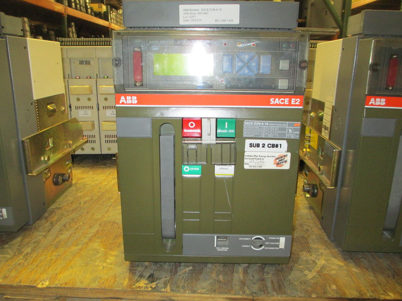 Picture of ABB SACE E2N-A16 Breaker 1600 Amp 600 VAC M/O D/O