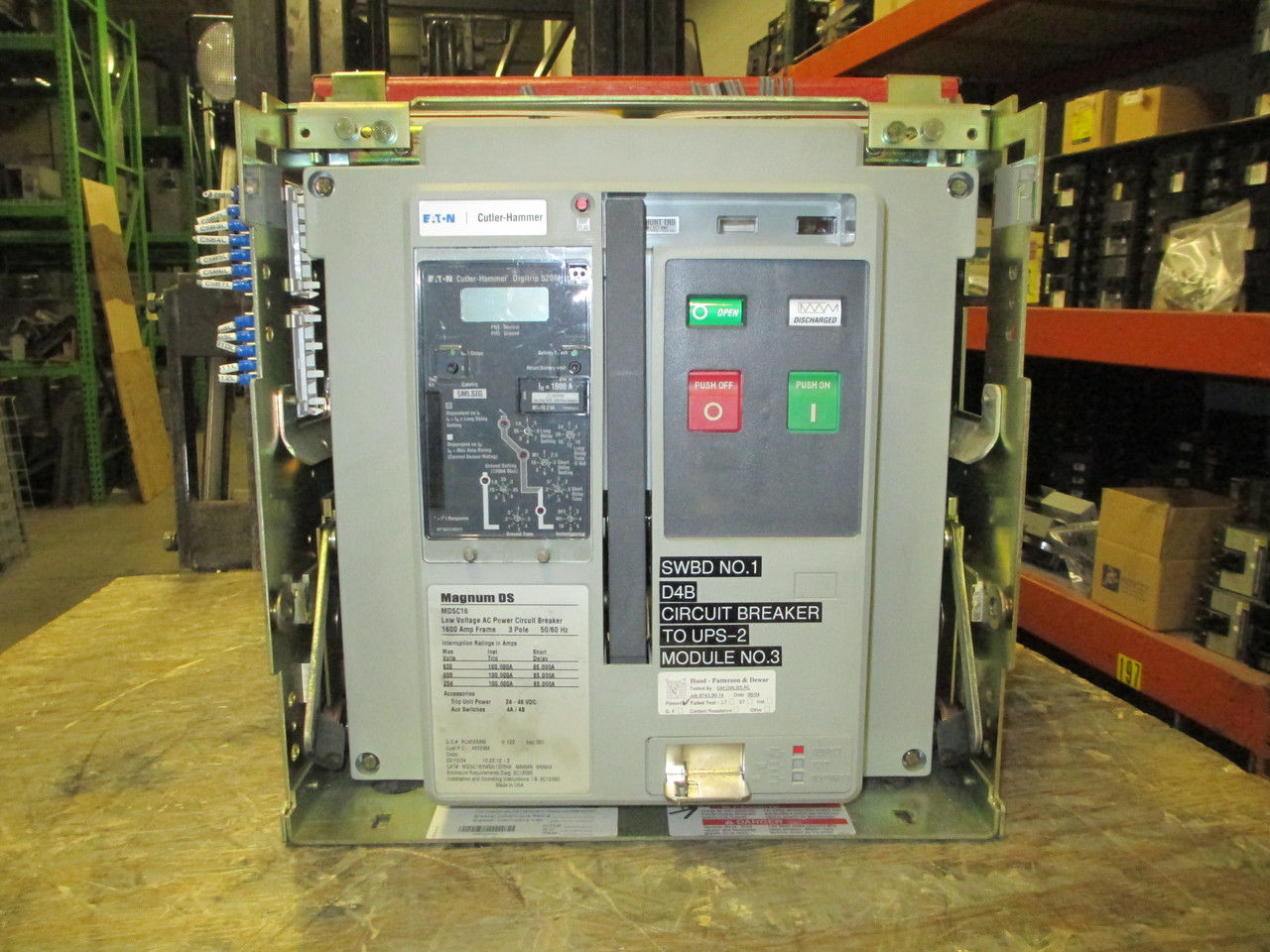 Picture of Cutler-Hammer Magnum DS MDSC16 Circuit Breaker 1600 Amp 600 VAC M/O D/O