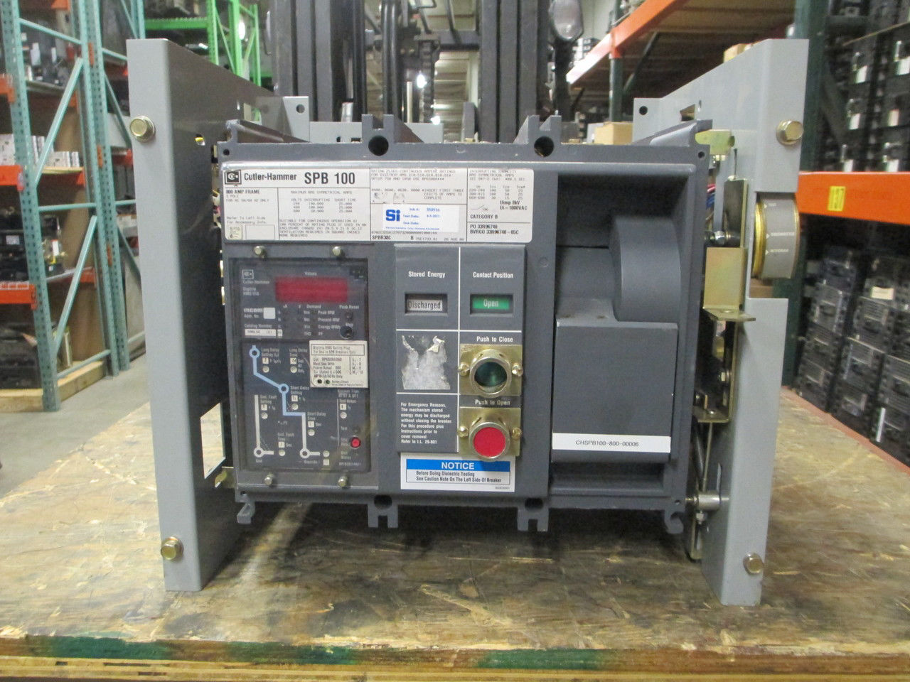 Picture of SPB100 Cutler-Hammer/Westinghouse Breaker 800 Amp 600 VAC M/O D/O