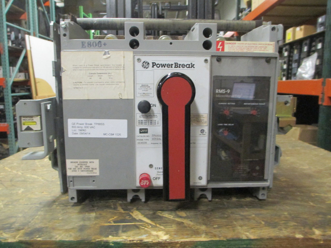 Picture of TP88SS GE Power Break Breaker 800 Amp 600 VAC M/O D/O