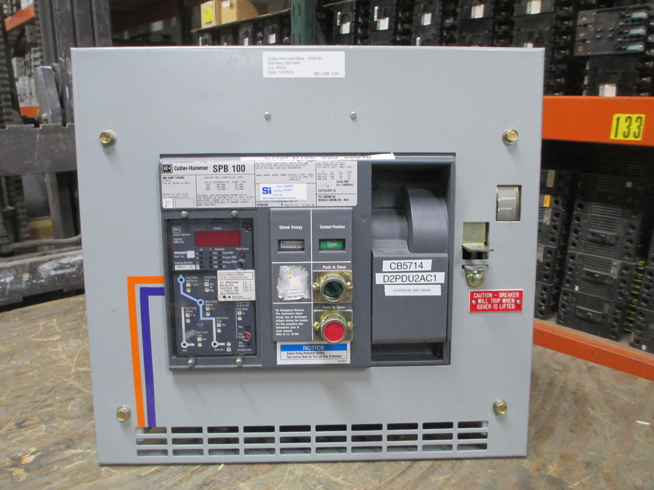 Picture of SPB100 Cutler-Hammer/Westinghouse Breaker 800 Amp 600 VAC M/O D/O