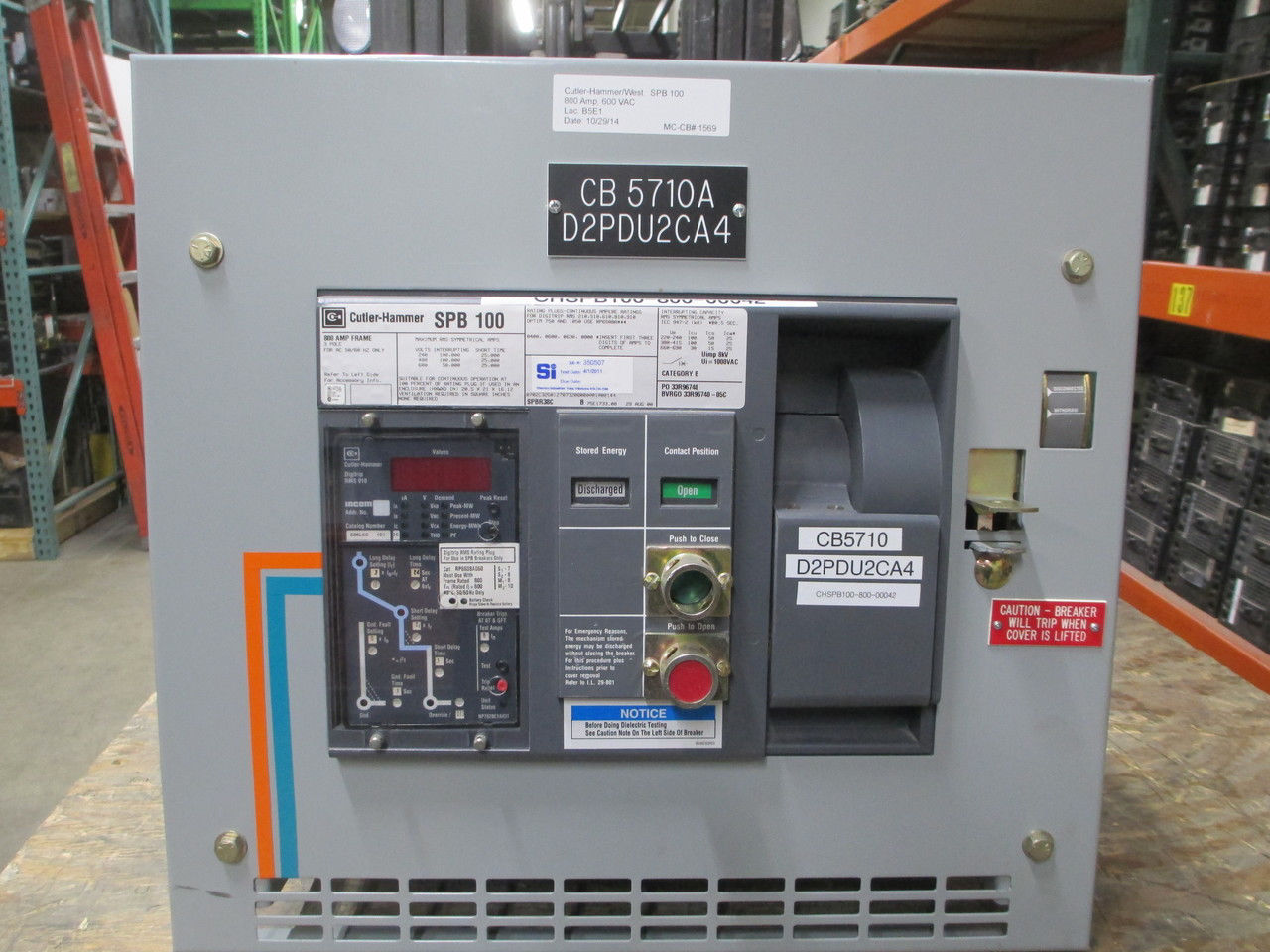 Picture of SPB100 Cutler-Hammer/Westinghouse Breaker 800 Amp 600 VAC M/O D/O