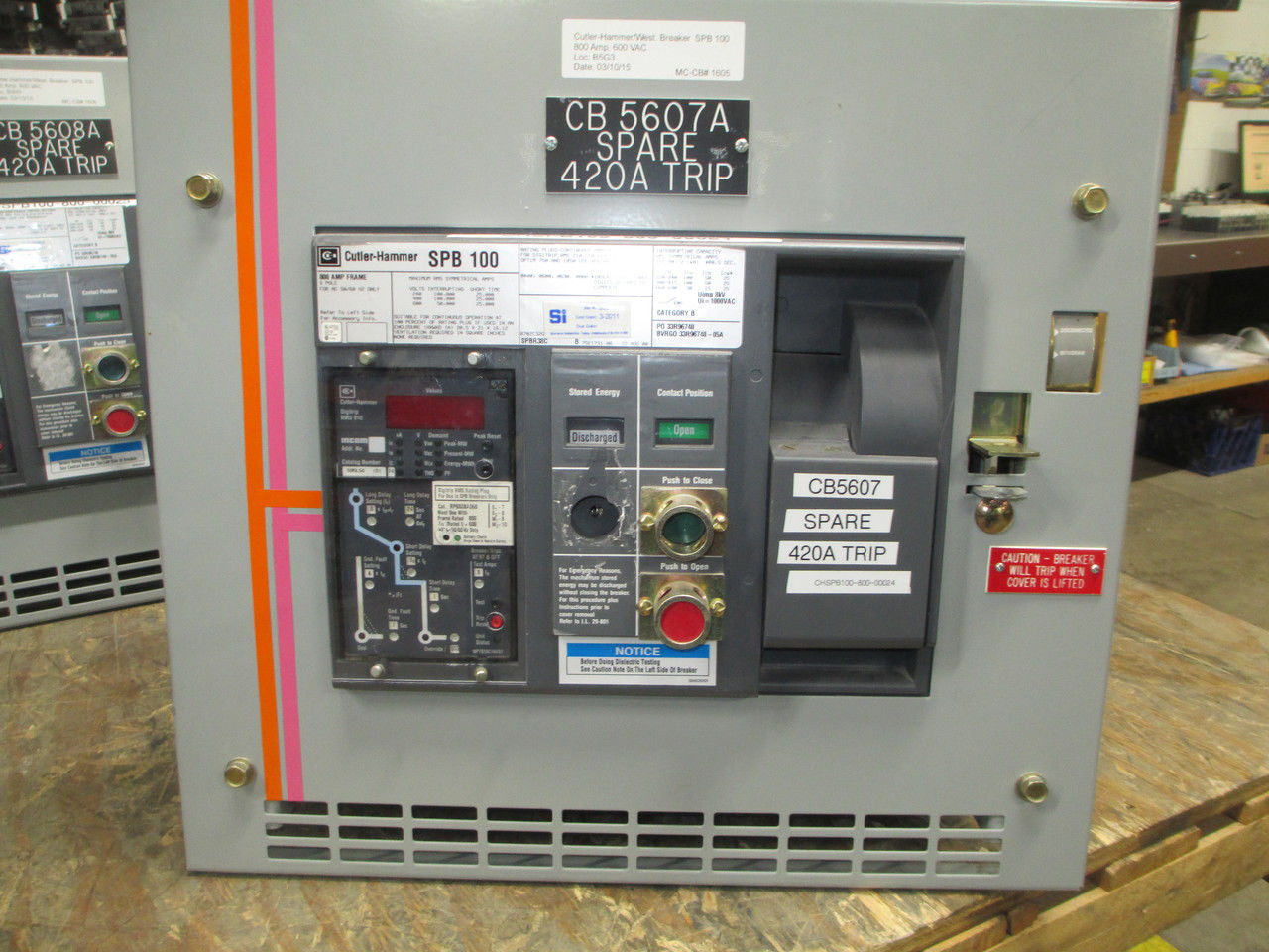 Picture of SPB100 Cutler-Hammer/Westinghouse Breaker 800 Amp 600 VAC M/O D/O