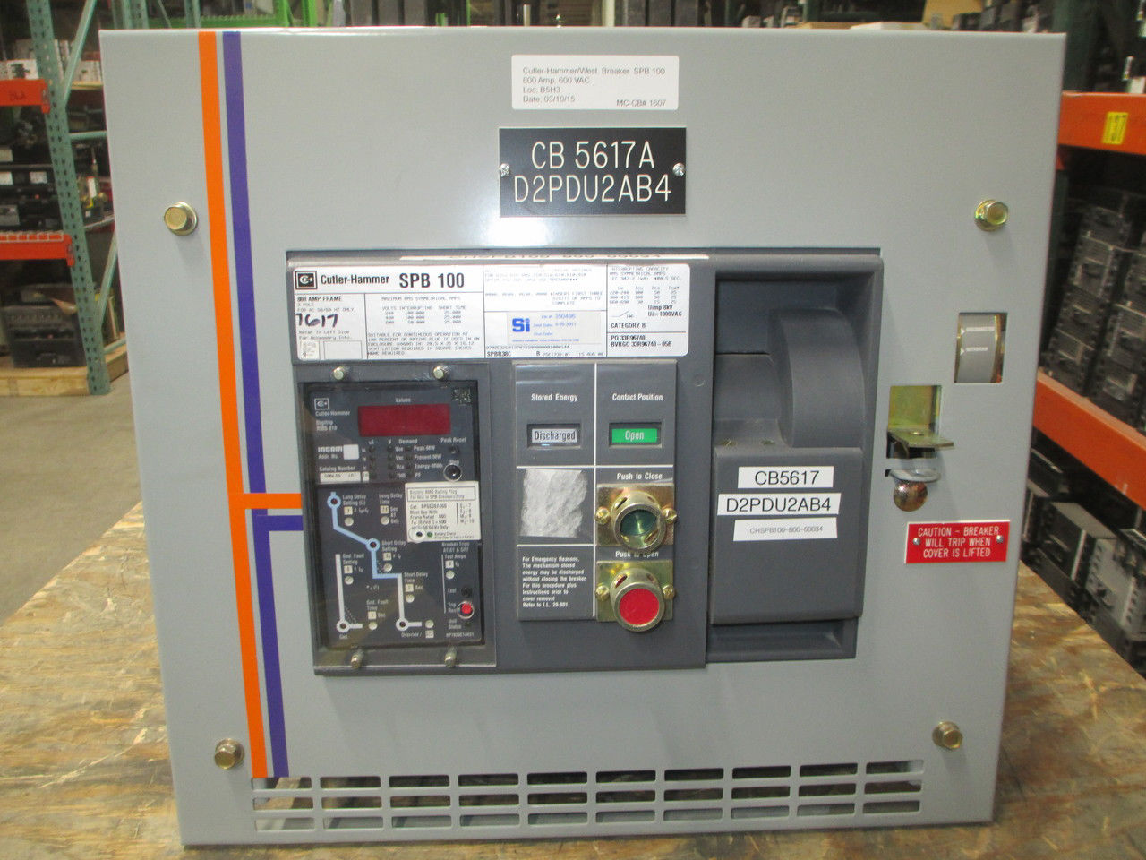 Picture of SPB100 Cutler-Hammer/Westinghouse Breaker 800 Amp 600 VAC M/O D/O