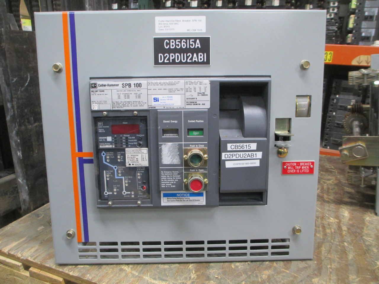 Picture of SPB100 Cutler-Hammer/Westinghouse Breaker 800 Amp 600 VAC M/O D/O