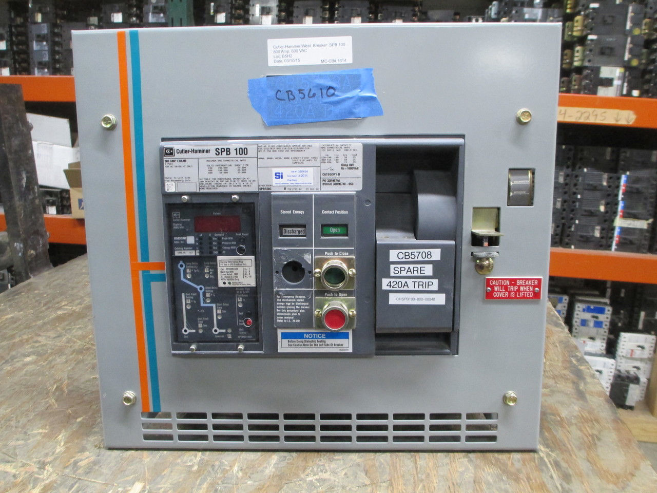 Picture of SPB100 Cutler-Hammer/Westinghouse Breaker 800 Amp 600 VAC M/O D/O