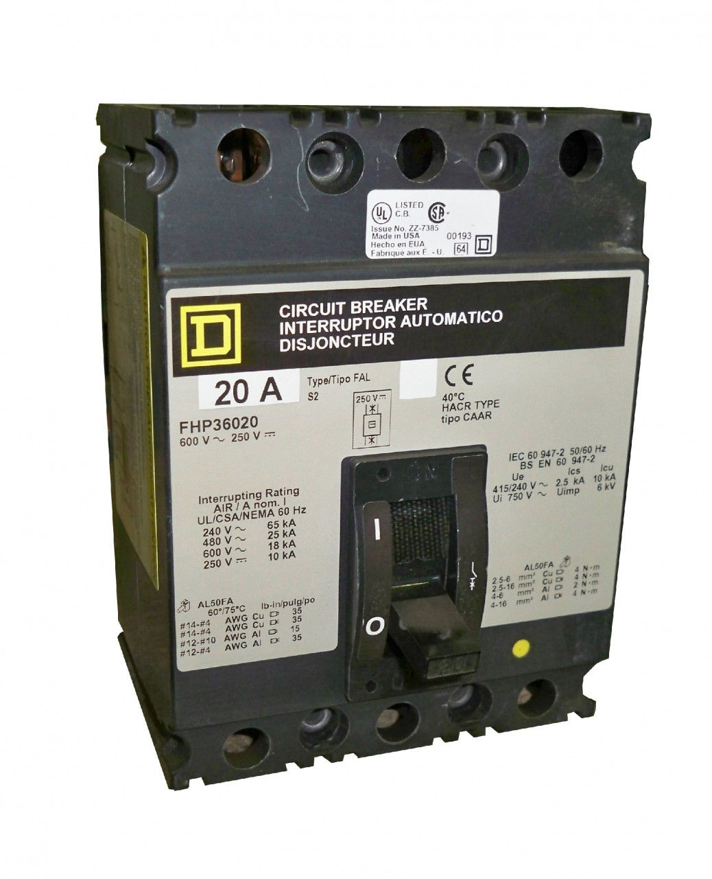 Picture of FAL32060 Square D Circuit Breaker