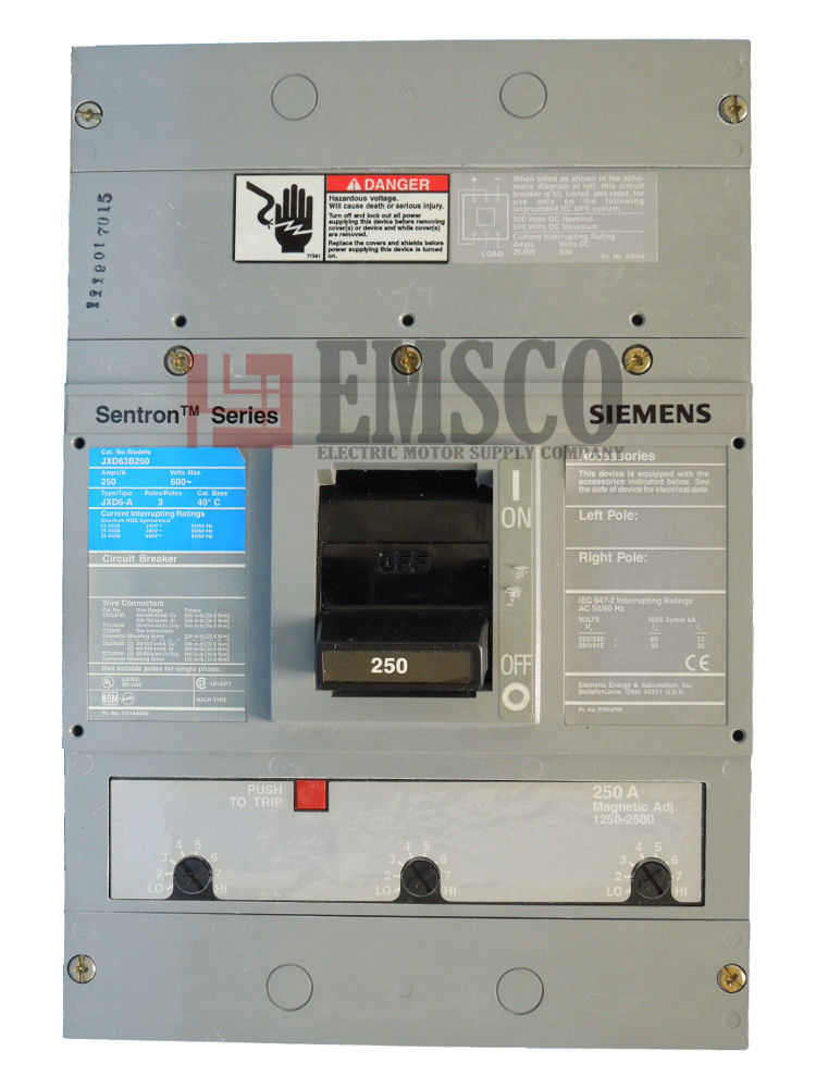 Picture of JXD63B250 ITE & Siemens Circuit Breaker