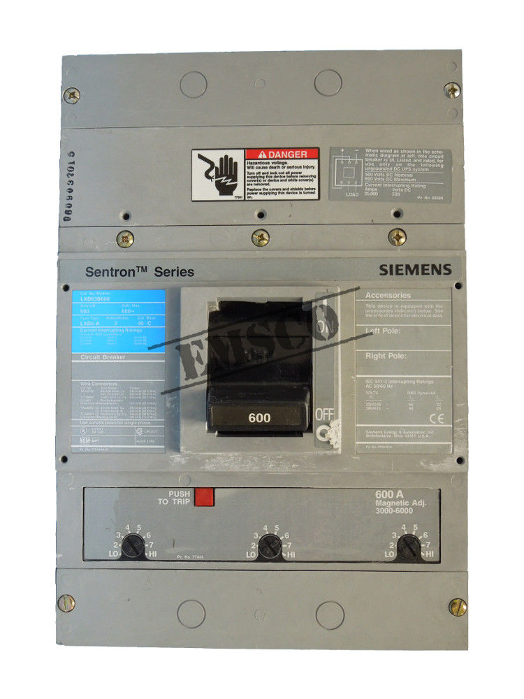 Picture of LXD63B600 ITE & Siemens Circuit Breaker