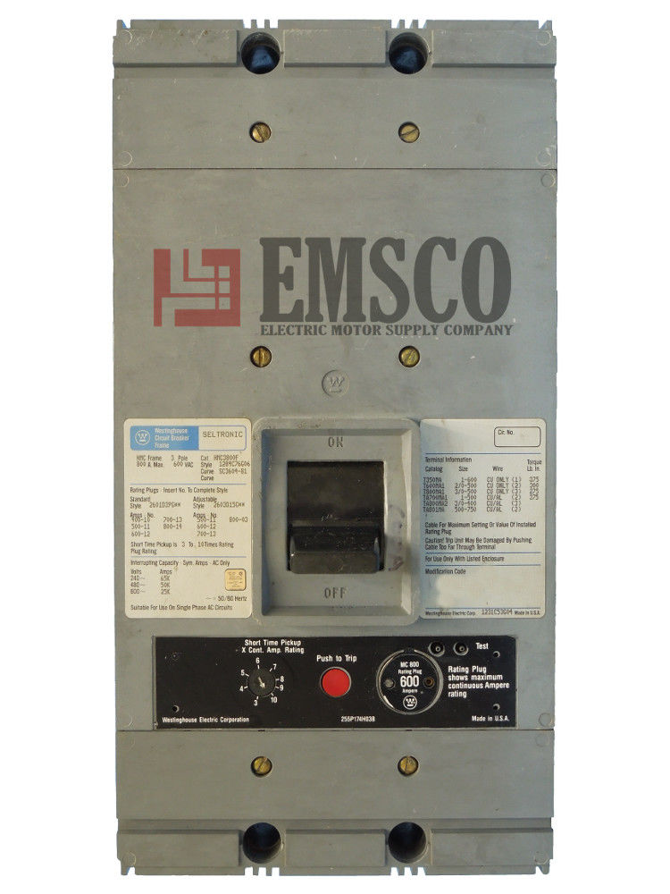 Picture of HMC3800F Westinghouse Circuit Breaker