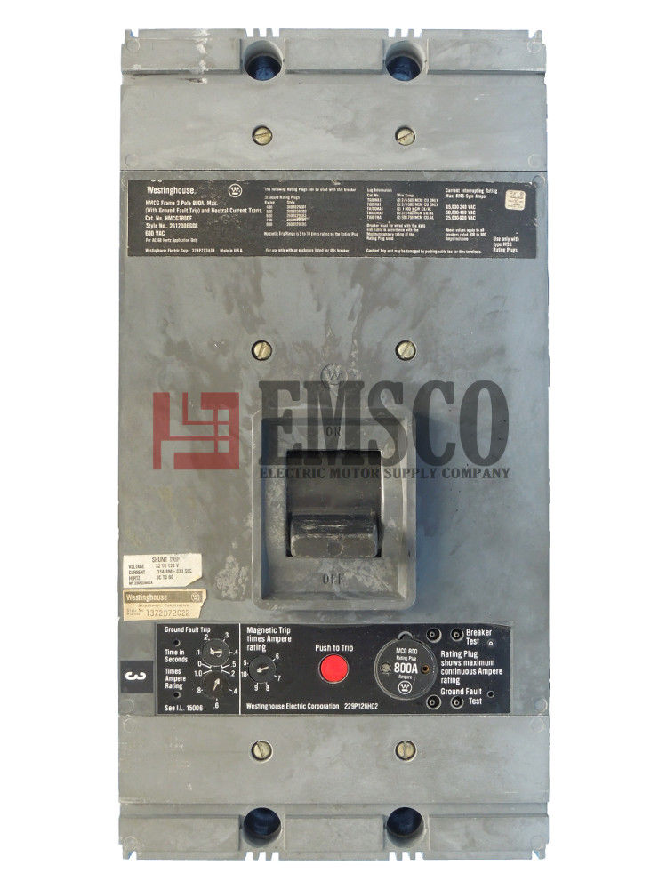 Picture of HMCG3800F Westinghouse Circuit Breaker