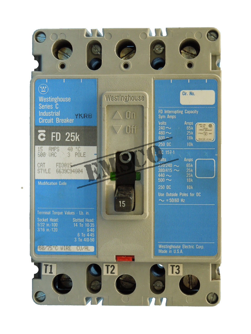 Picture of FD3015 Cutler-Hammer Circuit Breaker