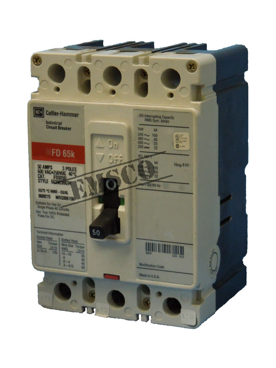 Picture of FD3050 Cutler-Hammer Circuit Breaker