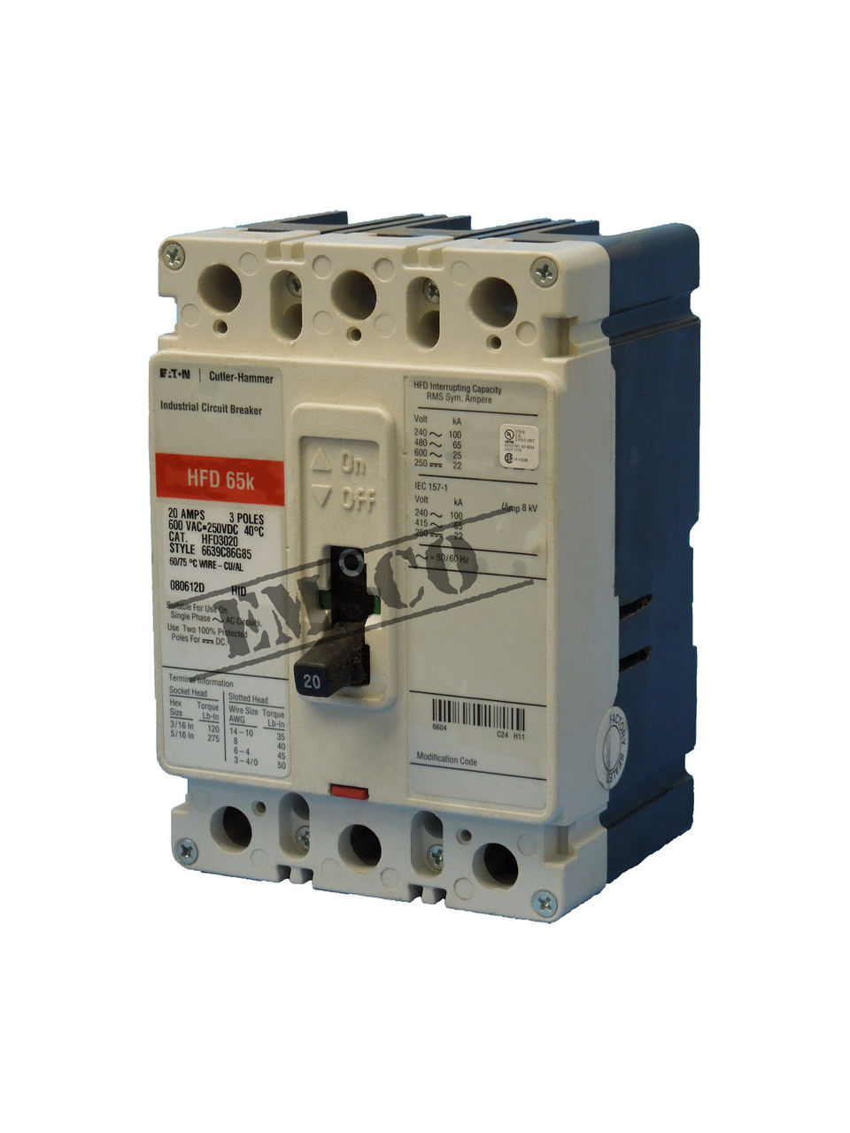 Picture of HFD3020 Cutler-Hammer Circuit Breaker