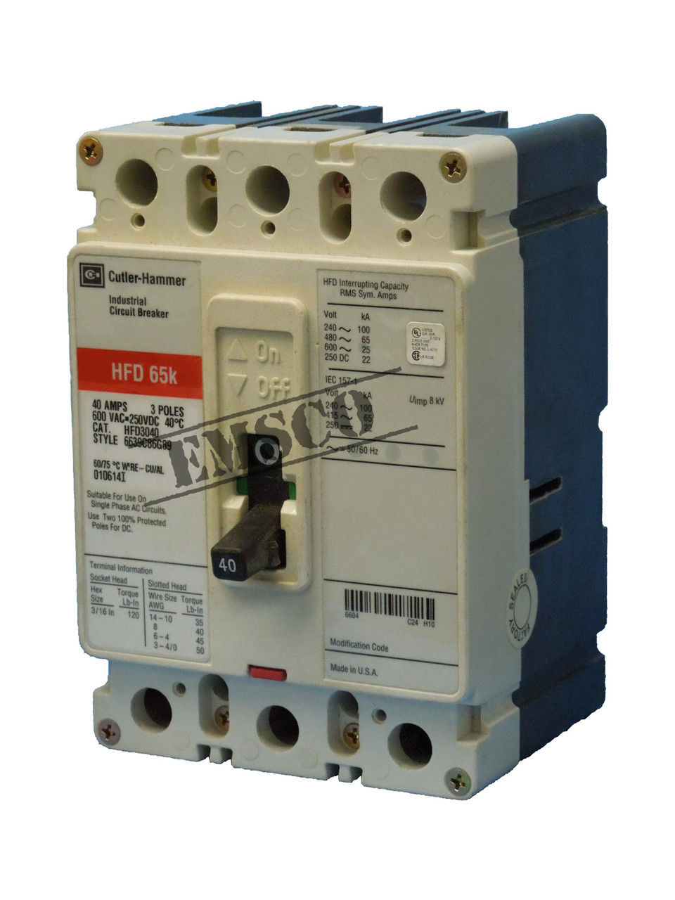 Picture of HFD3040 Cutler-Hammer Circuit Breaker