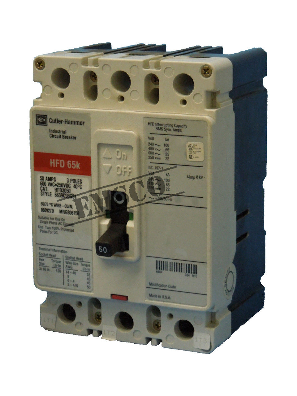 Picture of HFD3050 Cutler-Hammer Circuit Breaker