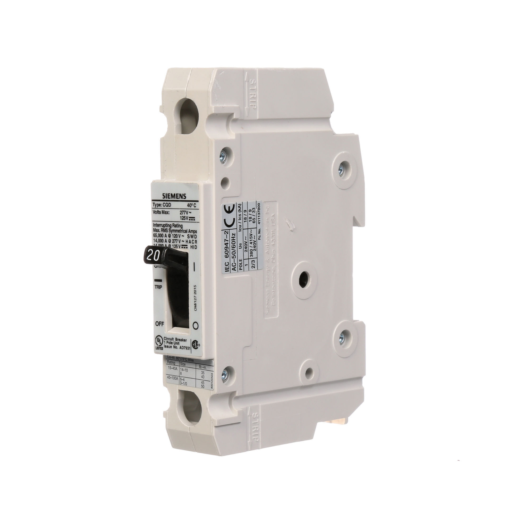 Picture of CQD120 ITE & Siemens Circuit Breaker