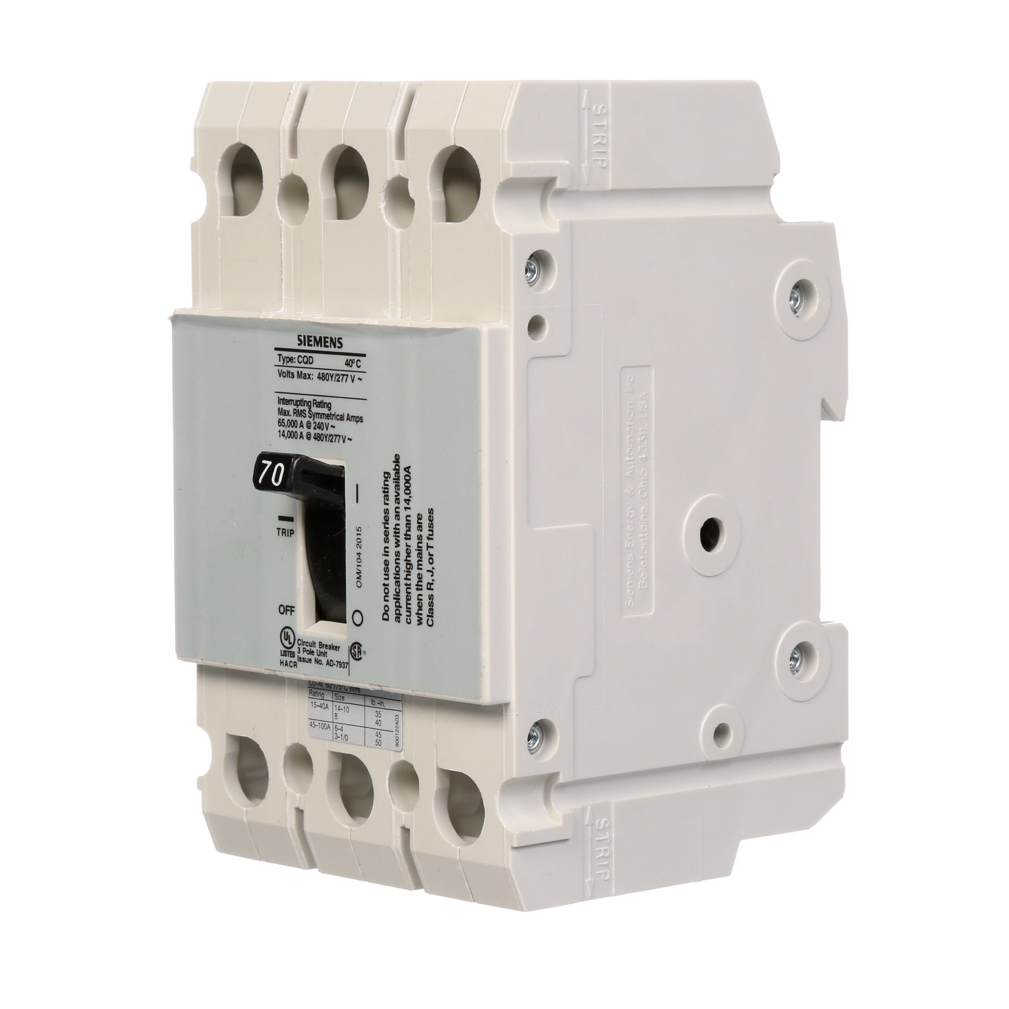 Picture of CQD370 ITE & Siemens Circuit Breaker