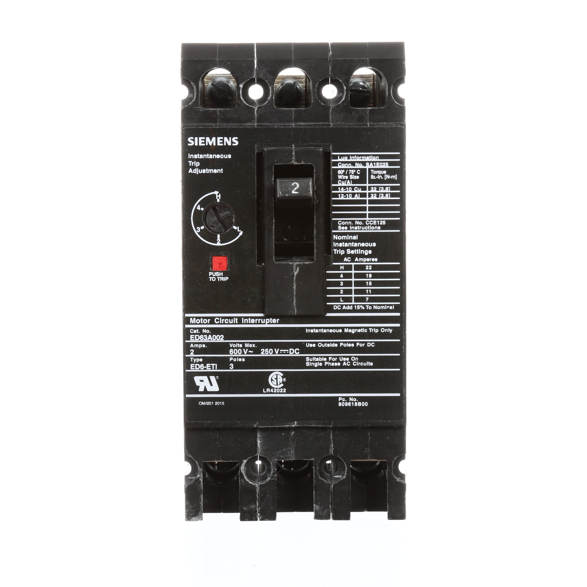 Picture of ED63A002 ITE/Siemens Motor Circuit Protector