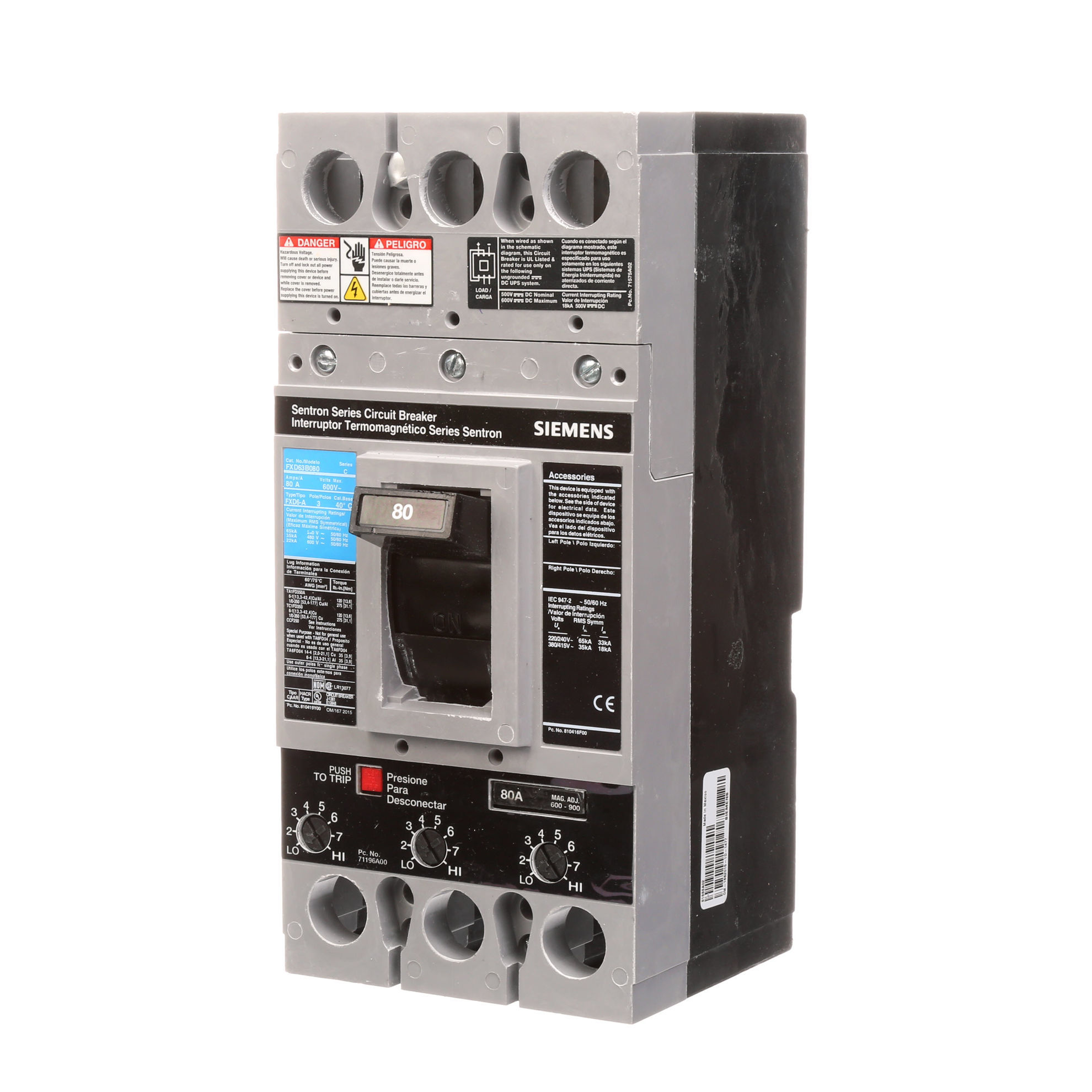 Picture of FXD63B080 ITE & Siemens Circuit Breaker