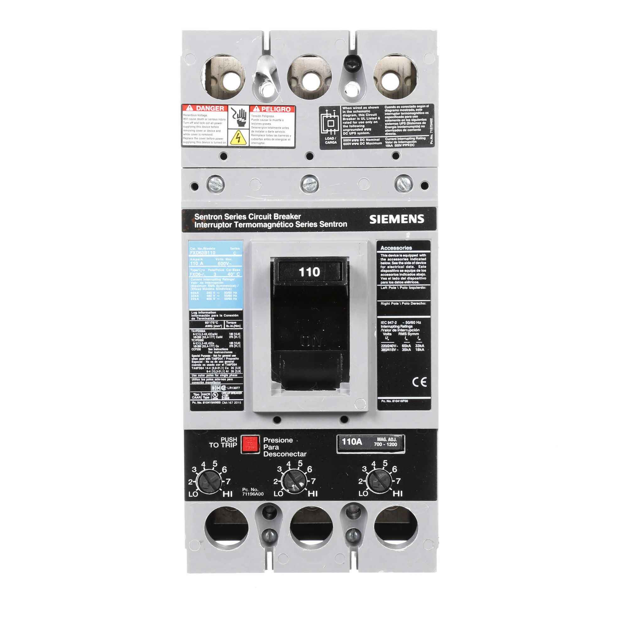 Picture of FXD63B110 ITE & Siemens Circuit Breaker