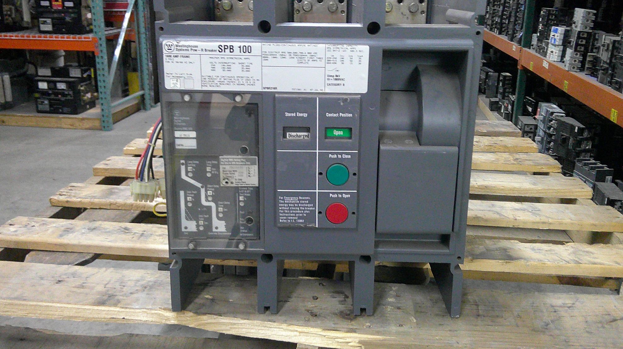 Picture of Westinghouse SPB100 Circuit Breaker 1600 Amp 600 Volt AC M/O F/M 