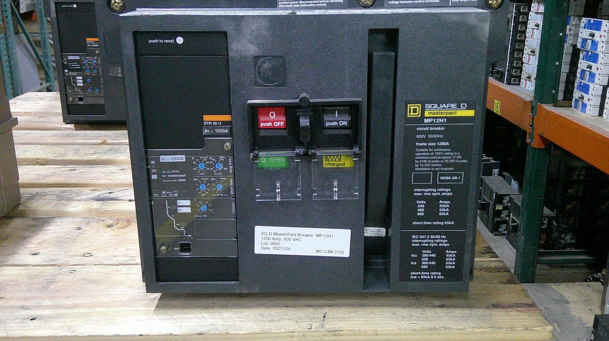 Picture of Square D MasterPact MP12H1 Circuit Breaker 1200 Amp 600 Volt AC E/O D/O