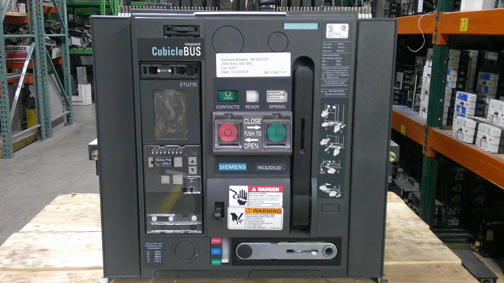 Picture of Siemens WLS2D320 Circuit Breaker 2000 Amp 600 Volt AC M/O D/O 