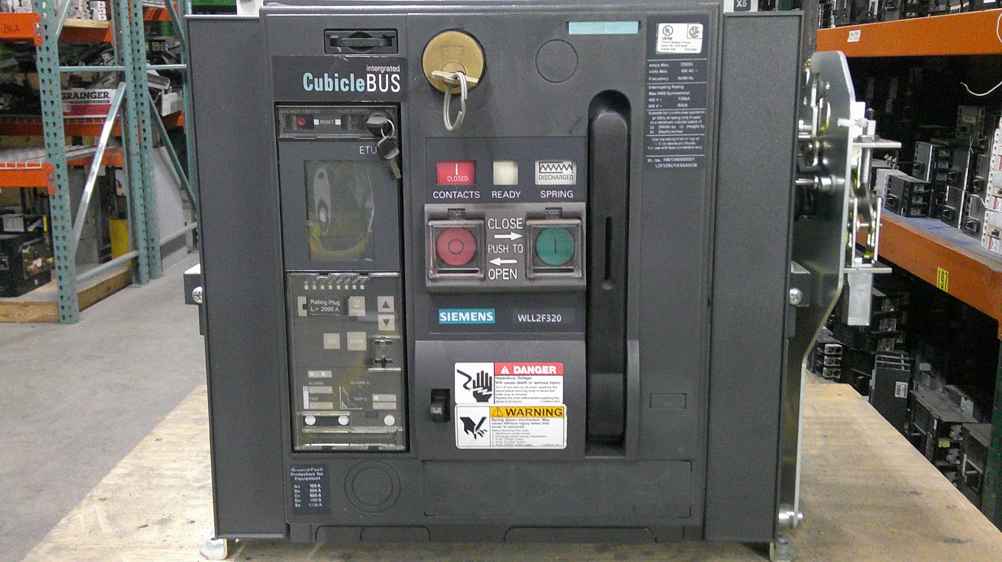 Picture of Siemens WLL2F320 Circuit Breaker 2000 Amp 600 Volt AC M/O D/O