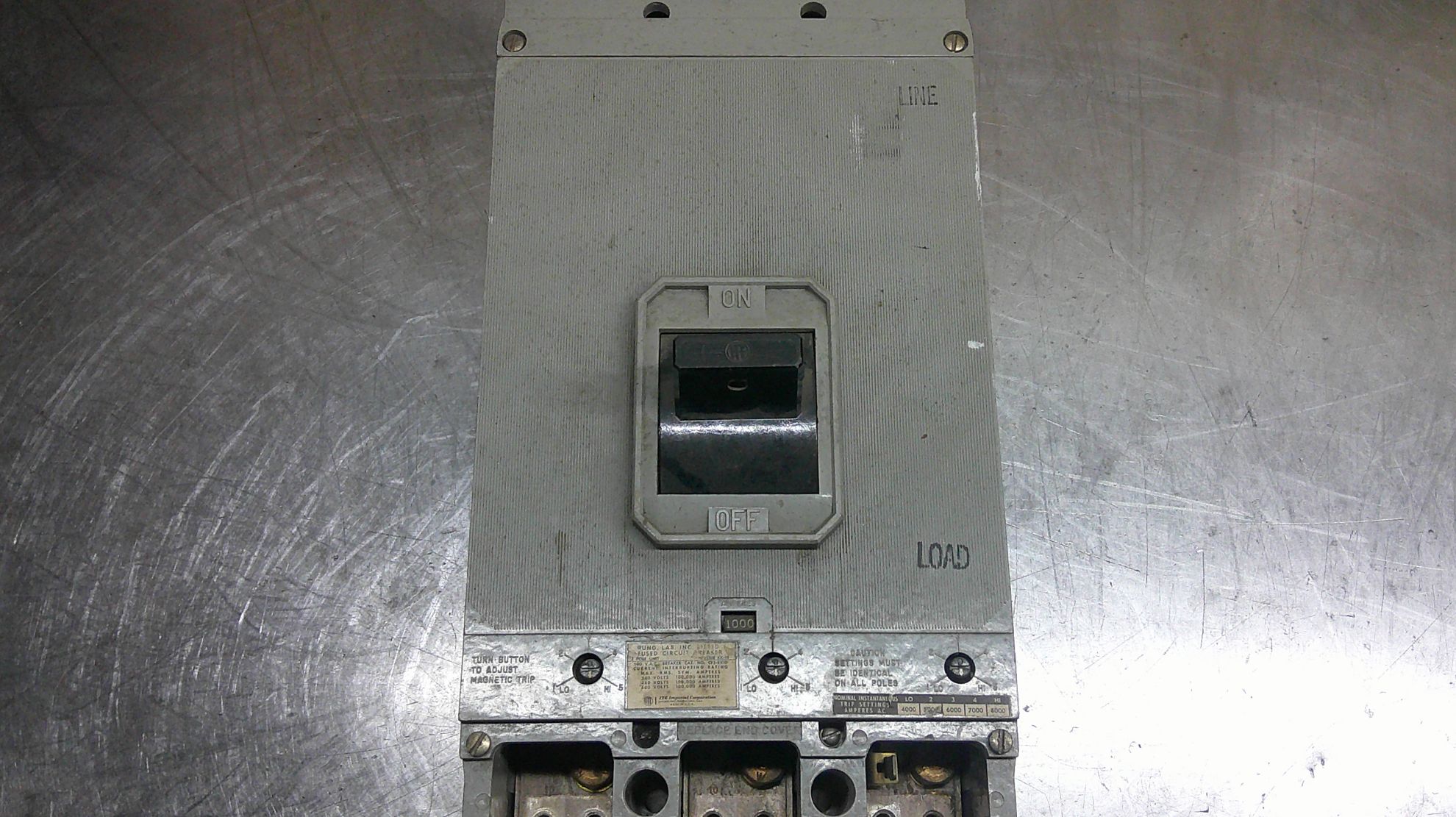 Picture of ITE CP3-B100 Circuit Breaker 1000 Amp 600 Volt AC M/O F/M