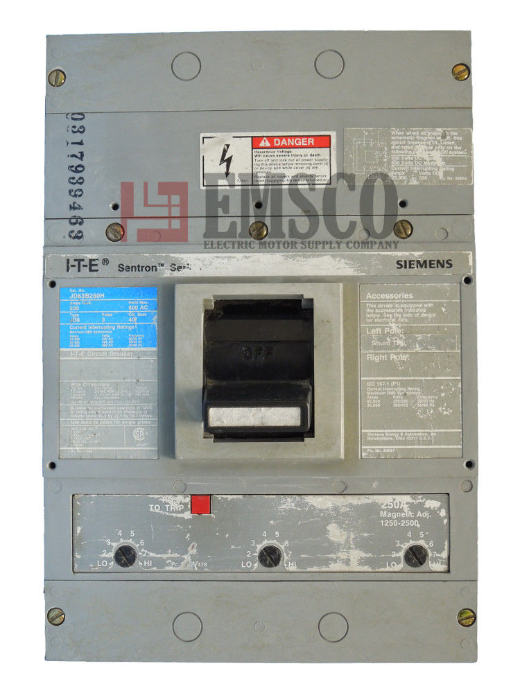 Picture of JD63B250 ITE & Siemens Circuit Breaker