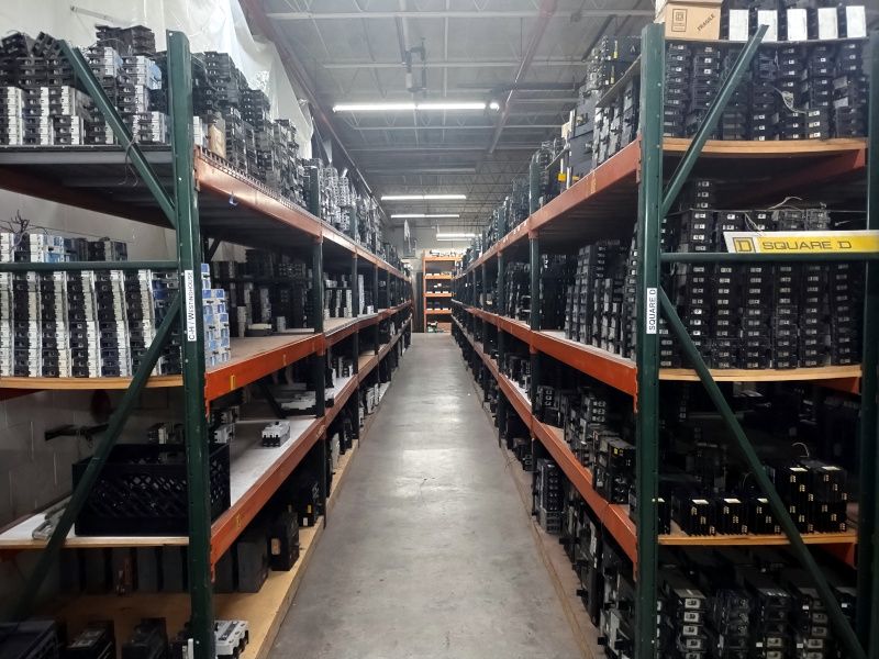 Molded case circuit breaker inventory on shelf